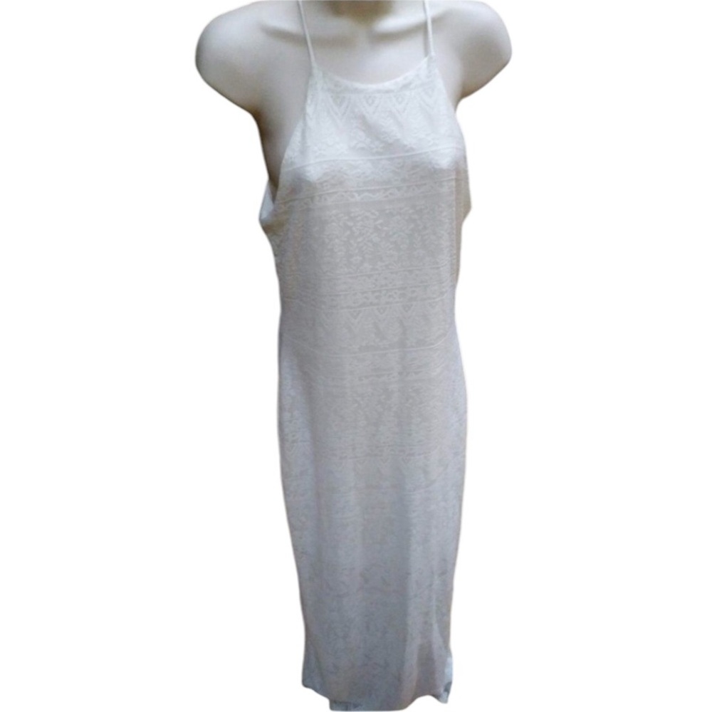 Estam size Medium ivory lace lined  thru thigh dress with stretch